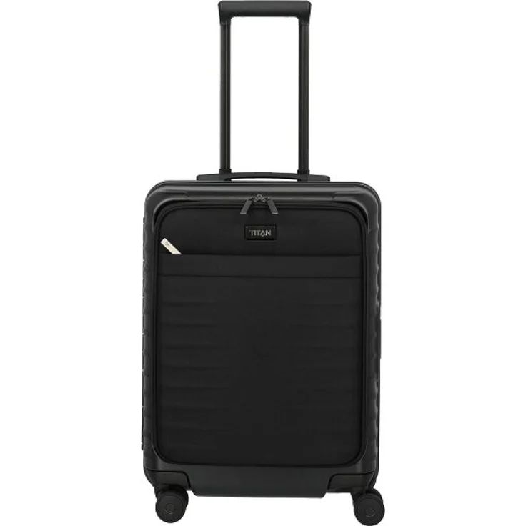 Titan Overseas 4 Rollen Trolley 55 cm, Nachtshade Schwarz, 100% Polycarbonat, für sicheres Reisen