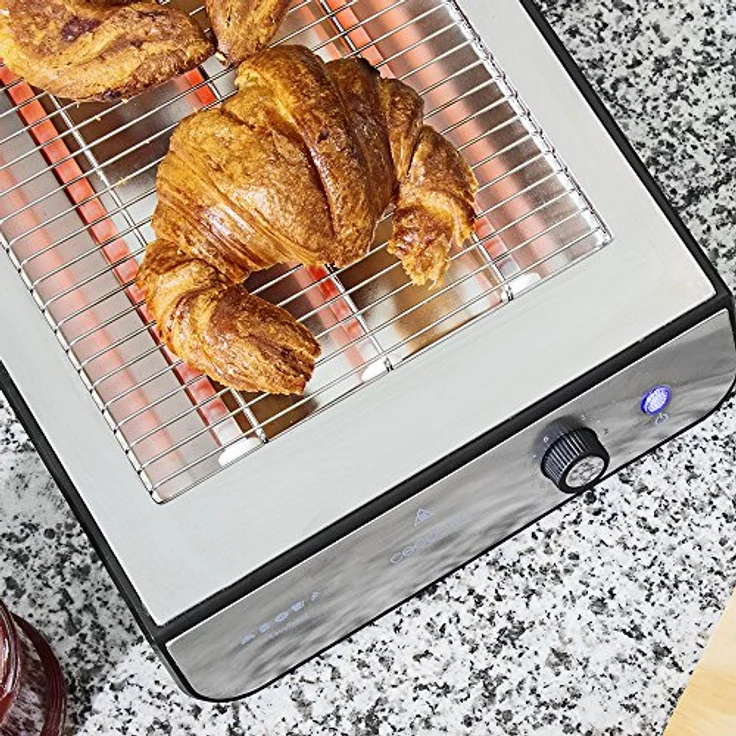 Cecotec Turbo Easy Toast Inox Flachtoaster. 3 Quarzheizkörper, 6 Leistungsstufen, Krümelschublade, Kabelaufwickler , Edelstahl-Finish, 900 W. – Bild 4