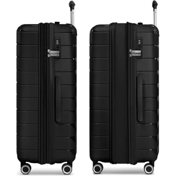 Franky Hartschalen-Trolley London, 4 Rollen, Polypropylen, erweiterbar auf 35 cm mit TSA-Schloss und Wäschefach – Bild 3