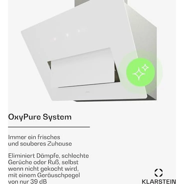 Klarstein SleekAir Dunstabzugshaube, 60 cm Kopffreihaube mit 686 m³/h, A++ Energieeffizienz, Touch-Bedienfeld, LED-Beleuchtung 2700-6500 K, duale Belüftung, Weiß – Bild 3