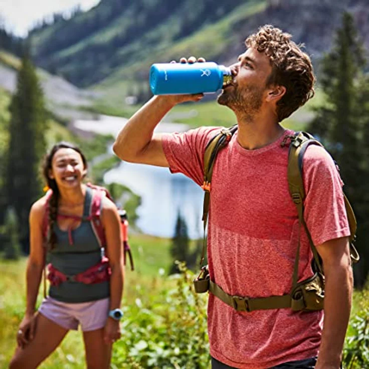 Hydro Flask Trinkflasche, Edelstahl und vakuumisoliert, große Öffnung mit auslaufsicherer Flex Cap, Pacific, 591ml (20 oz) – Bild 6