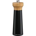 Zassenhaus Salzmühle Holz WESTERLAND | schwarz/Buchenholz | Mühlenkopf aus Eichenholz | mit stufenlos verstellbarem Hochleistungs-Keramikmahlwerk | Gewürzmühle für Salz | 18 cm, Ø 5,6 cm