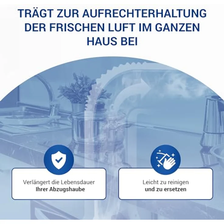 VIOKS Aktivkohlefilter Set, 4 Stk Ersatzfilter für Dunstabzugshaube AEG ECFB03 9029798809, geruchlos und langlebig – Bild 4