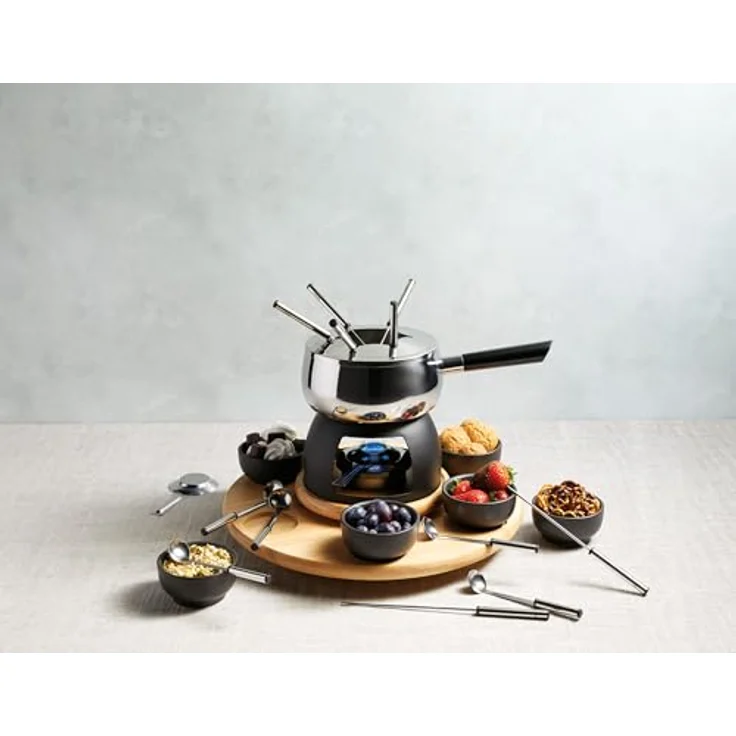 Master Class Artesa Party-Fondue-Set 6 Personen - E-S-Keramik-Holz – Bild 6