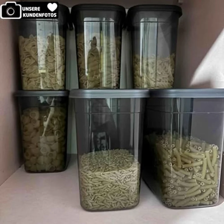 Jungengel Vorratsdosen Set 6-teilig, jeweils 2 Liter, BPA-frei, stapelbar, luftdicht und mikrowellengeeignet, transparent mit Deckel – Bild 4