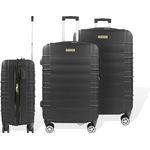 HTI-Living Koffer Kofferset 3-teilig ABS Schwarz, integriertes Sicherheits-Zahlenschloss, 360° Rollensystem