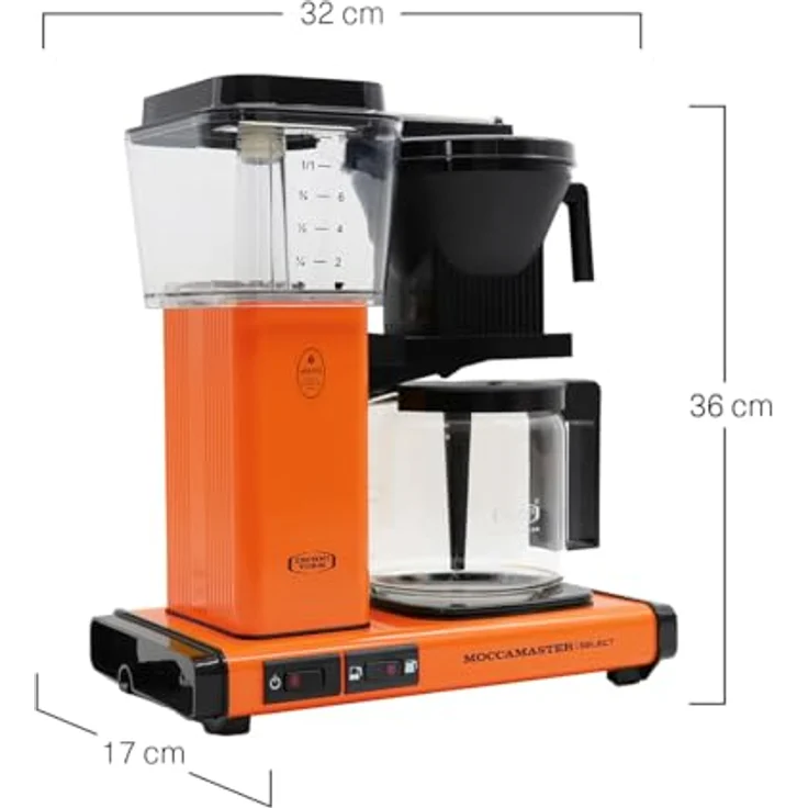 Moccamaster Filter Kaffeemaschine KBG Select, 1.25 Liter, 1520 W, Orange – Bild 2