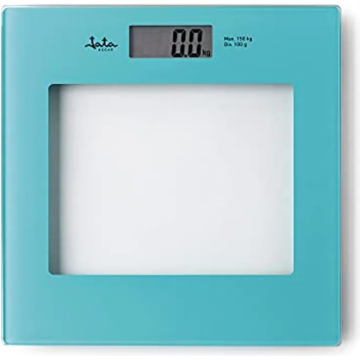 Jata Hogar HBAS1290 Digitale Personenwaage mit 4 Sensoren, hohe Präzision, großes LCD-Display, bis zu 150 kg, automatische Ein- und Ausschaltung