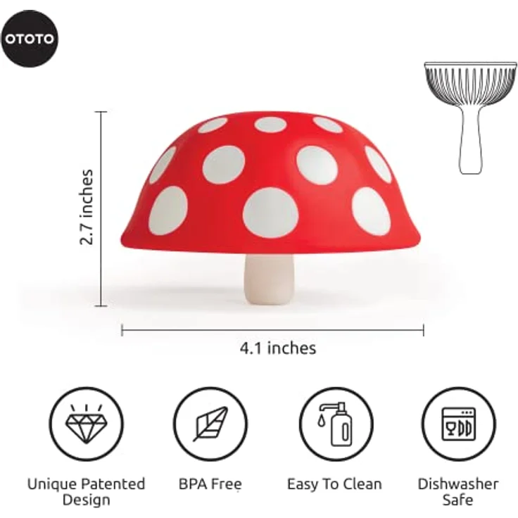 OTOTO Faltbarer Küchentrichter, großer Trichter, magischer Pilz - Flexibler Silikon-Trichter mit breiter Öffnung, spill-freie Theken, witziges Design – Bild 4