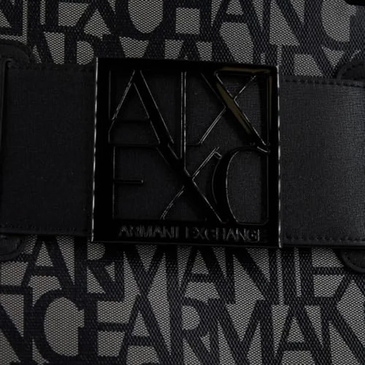 Armani Exchange Shopper Tasche, 55.5 cm x 12 cm x 29 cm, 100% Baumwolle, schwarz – Bild 4