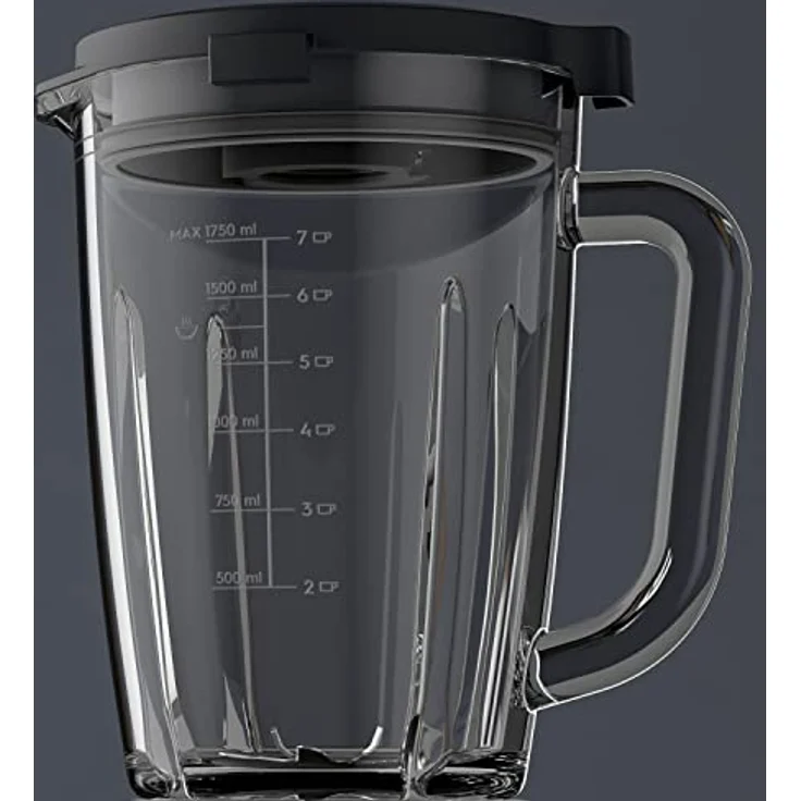 AEG TB6-1-6ST Standmixer / Geschwindigkeitsanpassung / 3 Programme / Smoothie / Crushed Ice / Pulsfunktion / Drehknopf + Tasten / 6-Klingen Edelstahlmesser / 1400W / 1,75l Glaskrug / Edelstahl / grau – Bild 5