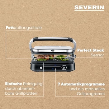 SEVERIN Kontaktgrill SEVINI FLEX 2000W - 3-in-1 Multigrill Mit Keramikbeschichtung