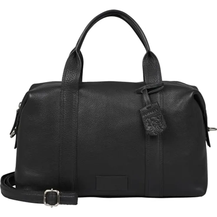 Burkely Soft Skylar Handtasche aus Leder, 33 cm, Schwarz, mit Reißverschluss und abnehmbaren Umhängeriemen
