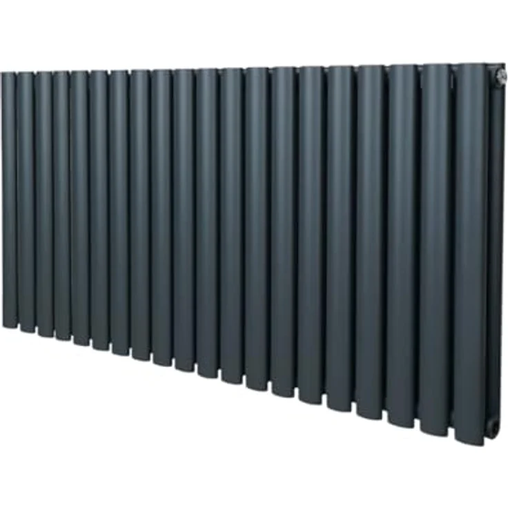Monster Shop Röhrenheizkörper Oval 600 x 1200mm | Horizontaler Paneelheizkörper | Matt Anthrazit Grau Kohlenstoffstahl | Hohe Wärmeleistung & Stabile Montage – Bild 1