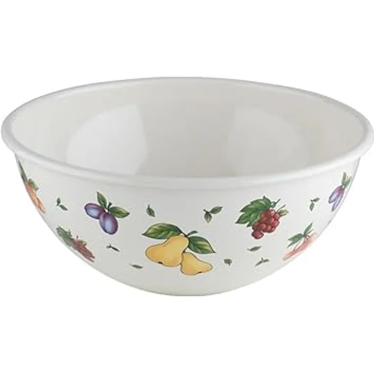 RIESS Schüssel Emaille 22cm Fruit Garden, vielseitige stapelbare Rührschüssel für Obst, Salat und Teig