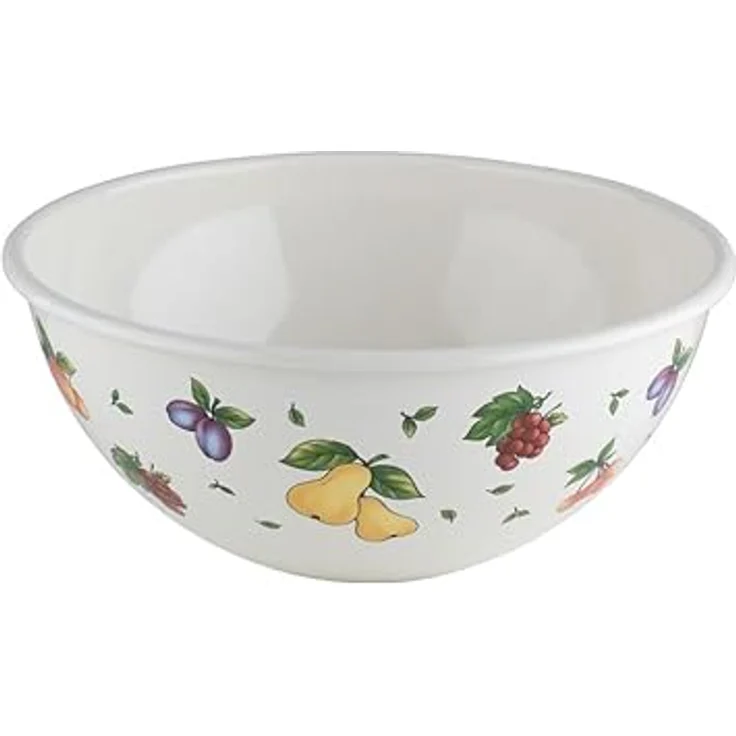 RIESS Schüssel Emaille 22cm Fruit Garden, vielseitige stapelbare Rührschüssel für Obst, Salat und Teig – Bild 1