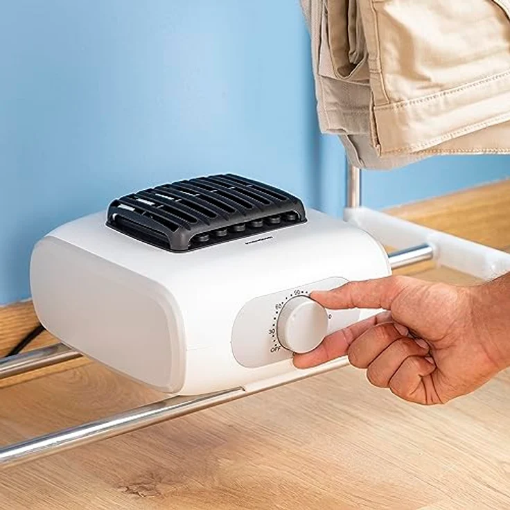 InnovaGoods Tragbarer elektrischer Wäschetrockner mit 2 Höhen Dupledry 1200 W, Antibakteriell, Timer, tragbar, weiß – Bild 5