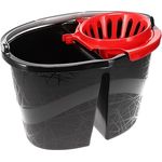 Bama Spa Wischeimer 18 L Putzeimer Zweikammer Doppel Wasser Eimer mit Presse Auswringer
