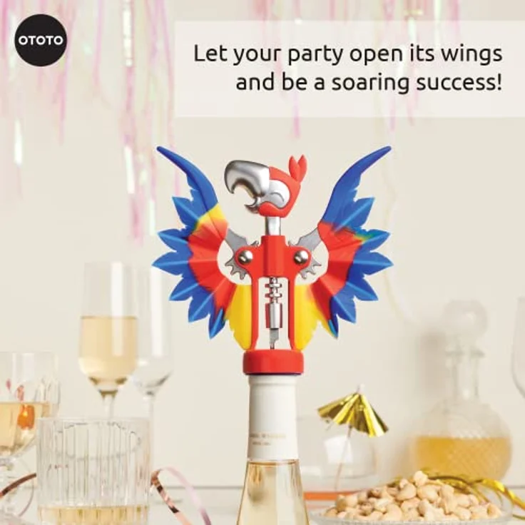 OTOTO Pinot Weinflaschenöffner - Weinöffner Flügel Korkenzieher für Wein Geschenke, Korkenzieher für Weinflaschen - Weinöffner Handbuch, Coole Gadgets mit Flügeln, Bar Zubehör, Korkenzieher Wein – Bild 3