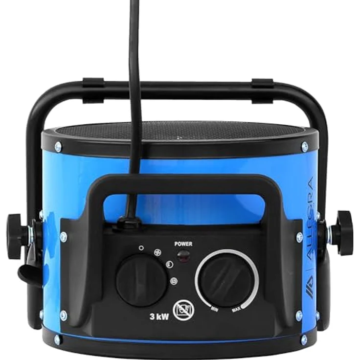 ALLEGRA Elektroheizer Heizlüfter Bauheizer 3KW Keramik Heizstrahler 3000 Watt Elektroheizgebläse - Thermostat, 3 Heizstufen, für Innen- und Außeneinsatz – Bild 5