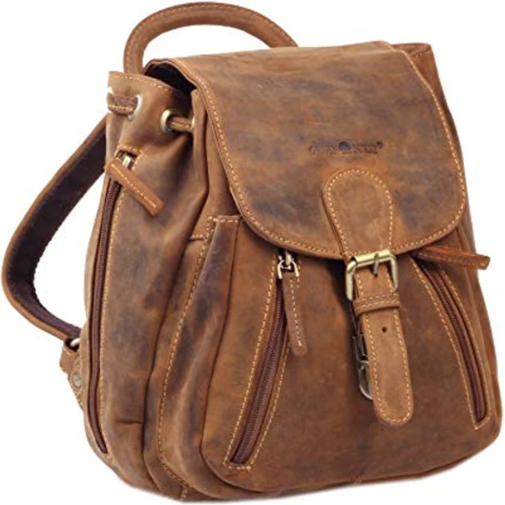 Greenburry Vintage City Rucksack, 100% Leder, 25 cm, braun – Bild 1
