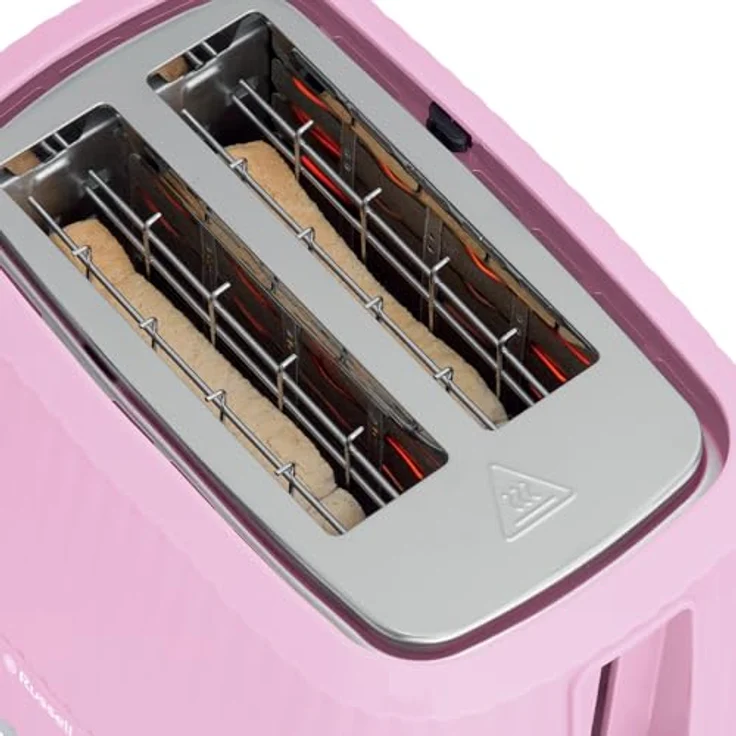 Russell Hobbs Toaster Eden [für 2 Scheiben] (6 Bräunungsstufen, Hebefunktion, Auftau-, Aufwärm- & Stoppfunktion, Krümelschublade, Brötchenaufsatz, Himbeere) 27372-56 – Bild 3