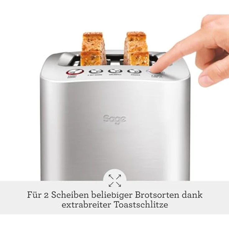 SAGE STA825 the Smart Toast 2 Scheiben Toaster mit LED-Fortschrittsanzeige, Gebürstetes Edelstahl – Bild 2