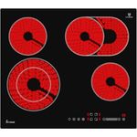 KKT KOLBE Kochfeld Autark Glaskeramik 60 cm | 6,6 kW | 4 Zonen | 9 Stufen | Bräterzone | Dualkochzone | Rahmenlos | Touch Slider | Timer | CH5901RL, Schwarz