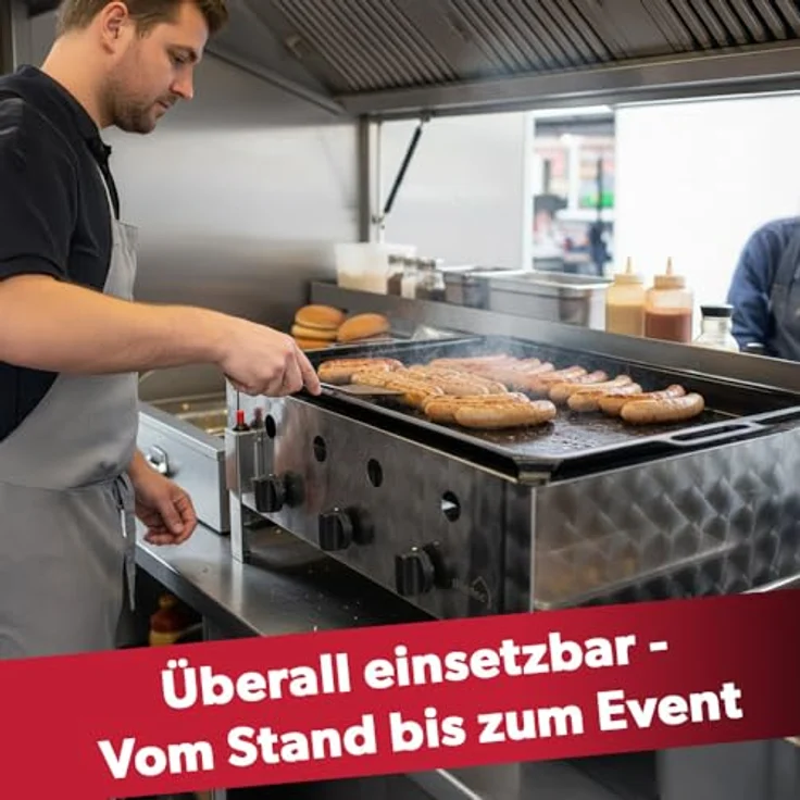 siwitec Tischgrill Gastrobräter 3-flammig, vielseitiger Elektrogrill für Gastro, Imbiss & Catering – Bild 5