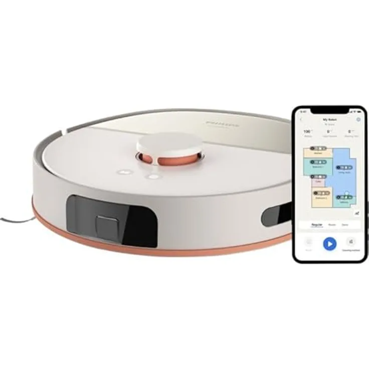 Philips HomeRun 5000 XU5000/20, Staubsauger Roboter mit Saug- und Wischfunktionen, Grau
