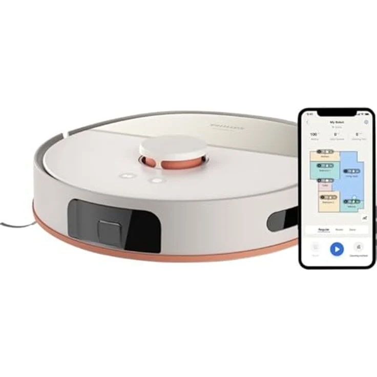 Philips HomeRun 5000 XU5000/20, Staubsauger Roboter mit Saug- und Wischfunktionen, Grau – Bild 1