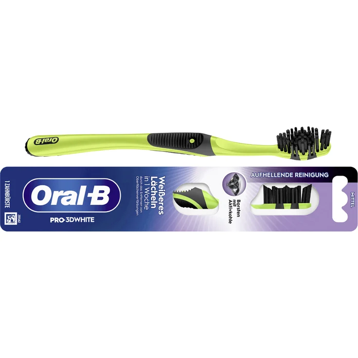 Braun Oral-B Zahnbürste Pro-3D White Aktivkohle 40 mittel zufällige Farbe (1 Stück)