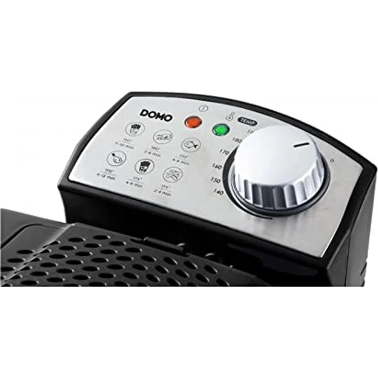 Domo DO1014FR Fritteuse, mit Öl, 3200 Watt, 4,5 Liter, Thermostat, bis 190 °C, schwarz – Bild 9