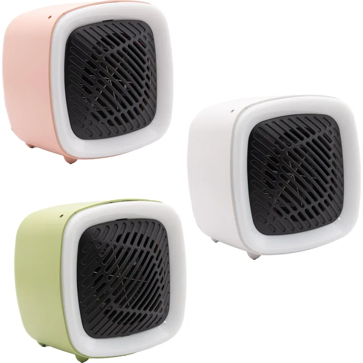 TSB Werk Heizlüfter Heizgerät Elektroheizung, Schnellheizer, 400W, Mini, Grün/Weiß/Rosa
