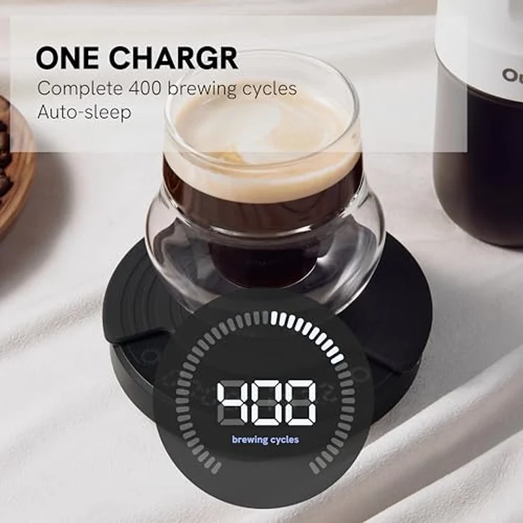 OutIn Claro Tragbare Kaffeewaage mit Timer, Digitale Espresso Waage 2kg/0,1g für Pour Over & Kaffeezubereitung, Inklusive Schutztasche, Wiederaufladbare Küchenwaage mit präzisem Wiegen – Bild 4