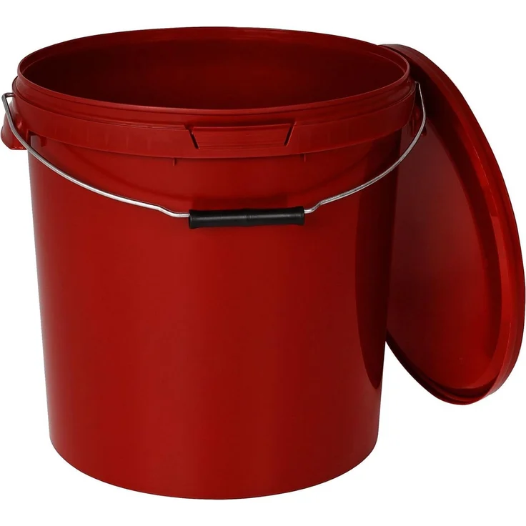 BENBOW Putzeimer 30L mit Deckel, lebensmittelecht und PZH-, BRC- und DIN-ISO-zertifiziert, transparent, für Lebensmittel, Farben und Chemikalien, zahlreiche Farben verfügbar