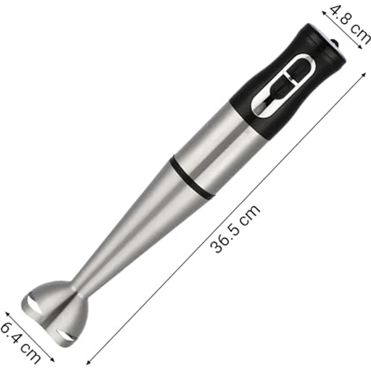 Retoo Stabmixer 1200W Turbo, Pürierstab mit stufenloser Geschwindigkeitsregelung, kompakt, Silber – Bild 9