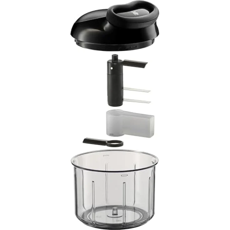 WMF Gemüseschneider manuell mit Seilzug, Multi-Zerkleinerer ideal für Gemüse, Zwiebeln, Knoblauch, Nüsse, Kräuter oder Obst, V 900 ml, Kunststoff – Bild 2