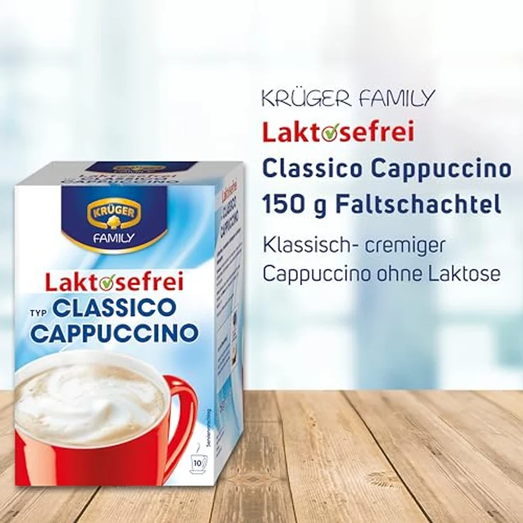 Krüger Cappuccino Classico laktosefrei Getränkepulver 10x15g 150g – Bild 2