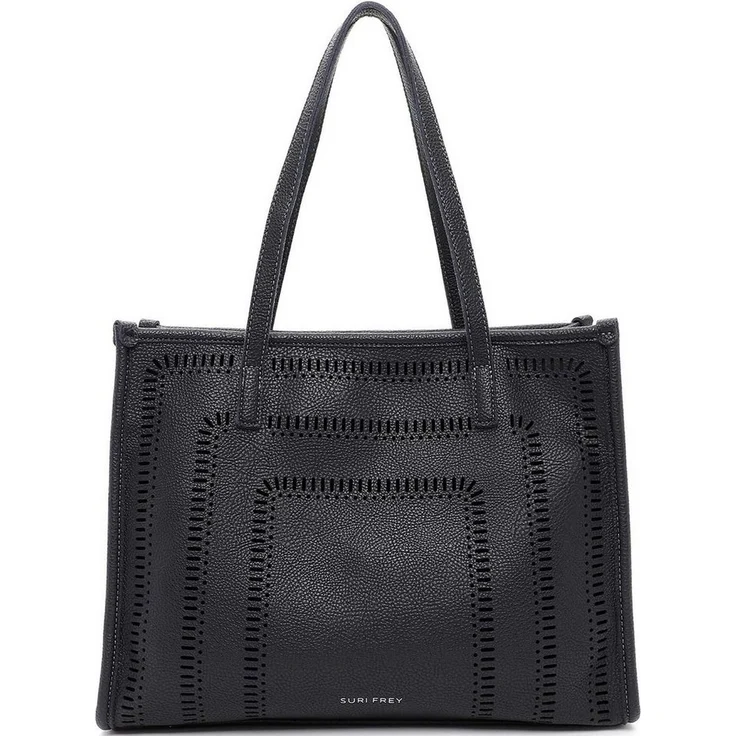 SURI FREY Shopper Maddy, Polyurethan - Praktische Größe, ausreichender Stauraum, einzigartiges Design - schwarz
