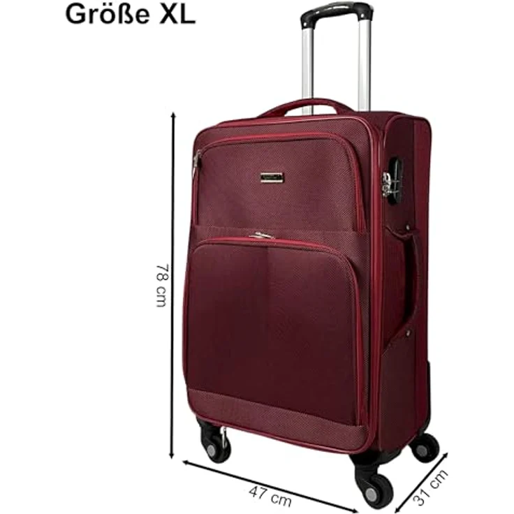 MY TRAVEL BAG Großer Koffer (75cm) Khaki, Stoff Reisekoffer Trolley Erweiterbar mit Zwillingsrollen, ultraleicht und robust – Bild 2