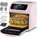 LLIVEKIT Heißluftfritteuse, 12 L, ölfreier Dehydrator, 90 Min. Timer, 1800W, Rosa