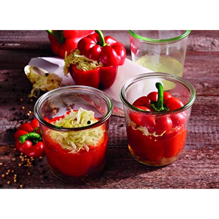 Weck Sturzglas 500 ml, Einmach Glas mit Deckel; zum Einkochen; 6 Stück – Bild 3