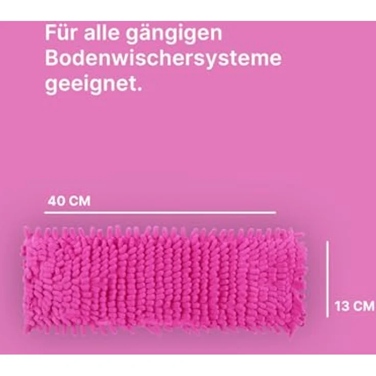 Bestlivings Ersatzbezug Beere für Bodenwischer (4er Pack) - 40cm Chenille Wischbezug, für alle gängigen Klapphalter - Bezug für alle Bodenarten, Mikrofaser für effiziente Reinigung – Bild 2