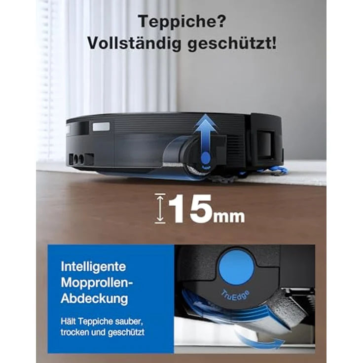 ECOVACS Deebot X12 Pro Omni, Saugroboter mit 22000Pa Saugkraft, FocusJet Technologie, OZMO Roller 3.0, ZeroTangle 4.0, max. Aufstieg 4 cm, schwarz – Bild 3