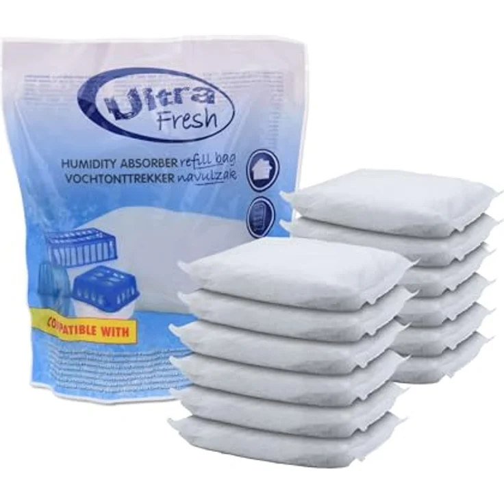 Spetebo 12x 450g Luftentfeuchter Nachfüllpack Ultra Fresh, Granulat für Räume bis 25 qm, Weiß – Bild 1