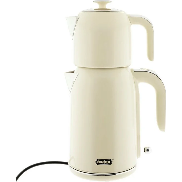 Mulex Tee Express, 2-in-1 Wasser-/Teekocher mit 1,7L Wasserkocher und 1L Teekanne, 2200 W, Edelstahl, beige