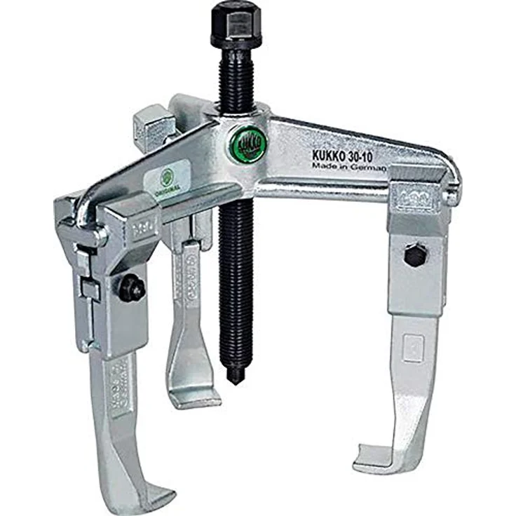 KUKKO Radnabenabzieher Modell 43130, 3-armig, Spannweite 90 mm, Spanntiefe 100 mm, mit chromlegierten Abzughaken – Bild 2