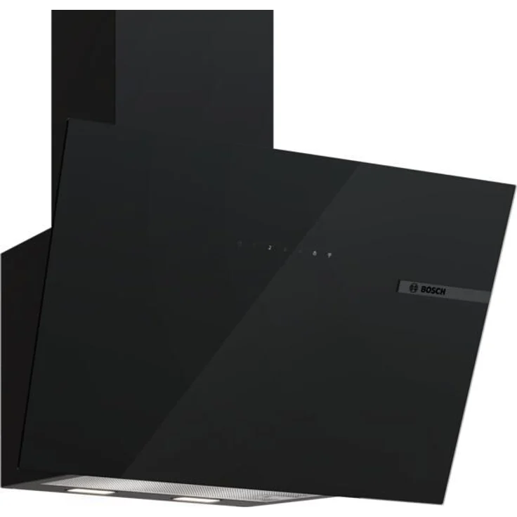 Bosch DWK67PN61, Dunstabzugshaube im Schrägessen-Design mit schwarzer Glasfront, Home Connect, SilentPowerDrive Motor, LED-Beleuchtung