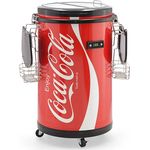 Salco Coca-Cola Partycooler SPC-88CC, Mini Kühlschrank 50L Getränkekühlschrank, im stylischen Coca-Cola Design, transparenter Glasdeckel, digitale Temperaturanzeige